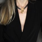 Necklaces Two-Tone Necklace with Nautical Key and Disc Eleven K Jewelry