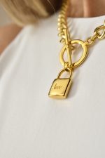 Κολιέ Κολιέ με χρυσή αλυσίδα και λουκέτο Eleven K Jewelry