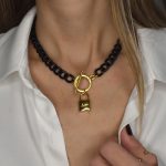 Eleven K Gift Sets Σκουλαρίκια με πέτρες λάβας κι επίχρυσες μπάρες Eleven K Jewelry