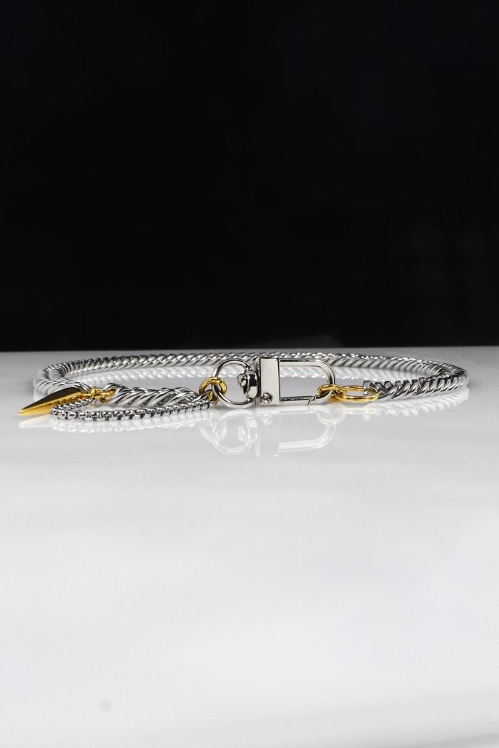 Κολιέ Κολιέ με πλακέ αλυσίδα, spike και ιδιαίτερο κούμπωμα Eleven K Jewelry
