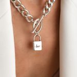 Necklaces Necklace with Handcuff Clasp and Spike Eleven K Jewelry