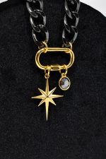 Κολιέ Κολιέ με κρεμαστό αστέρι και κρύσταλλο Eleven K Jewelry
