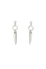 Earrings Earrings with Hanging Spike and Chain Eleven K Jewelry