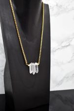 Κολιέ Κολιέ με χρυσή αλυσίδα κι ακατέργαστους κρυστάλλους Eleven K Jewelry