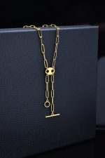 Κολιέ Κολιέ με χρυσή αλυσίδα και ασύμμετρο τελείωμα Eleven K Jewelry