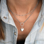 Κολιέ Κολιέ πολύσειρο με αλυσίδες και ιδιαίτερο διπλό κούμπωμα Eleven K Jewelry