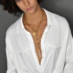 Κολιέ Κολιέ πολύσειρο με αλυσίδες και κρεμαστό στοιχείο λιοντάρι Eleven K Jewelry