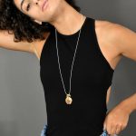 Κολιέ Κολιέ με δίσκο και τετράγωνη αλυσίδα Eleven K Jewelry