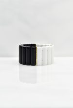 Βραχιόλια Βραχιόλι με μαύρα και λευκά ακρυλικά στοιχεία Eleven K Jewelry