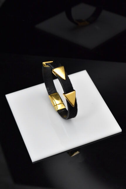 Βραχιόλια Βραχιόλι με ponyskin και γεωμετρικά στοιχεία Eleven K Jewelry