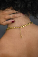 Κολιέ Κολιέ κοντό με πολυγωνική αλυσίδα και κρίκο Eleven K Jewelry