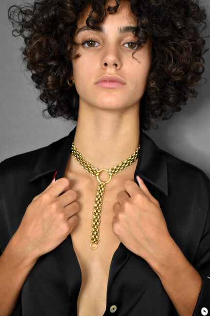 Κολιέ Κολιέ κοντό με χρυσή αλυσίδα σε ιδιαίτερο σχέδιο Eleven K Jewelry