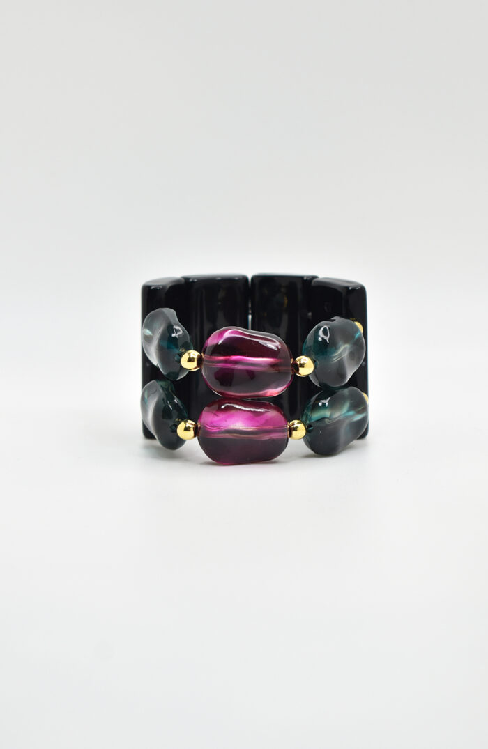 Βραχιόλια Βραχιόλι φαρδύ με ακρυλικά στοιχεία Eleven K Jewelry