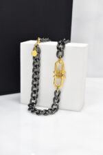 Κολιέ Κοντό κολιέ σε διχρωμία με διπλό ναυτικό κλειδί Eleven K Jewelry