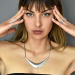 Necklaces Short Women’s Necklace with Thick Silver Chain and Hanging Geometric Element Eleven K Jewelry