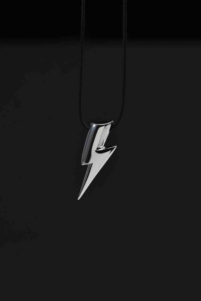 Necklaces Long Hanging Lightning Bolt Necklace with Cord Eleven K Jewelry