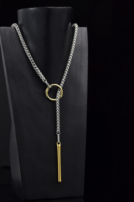 Necklaces Long Lariat Necklace in Two-Tone Eleven K Jewelry