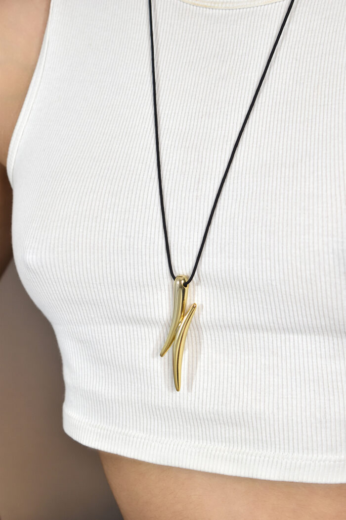 Κολιέ Κολιέ μακρύ με ασύμμετρες χρυσές αντικριστές μπάρες Eleven K Jewelry