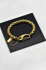 Βραχιόλια Βραχιόλι με χοντρή χρυσή αλυσίδα και κούμπωμα carabiner Eleven K Jewelry