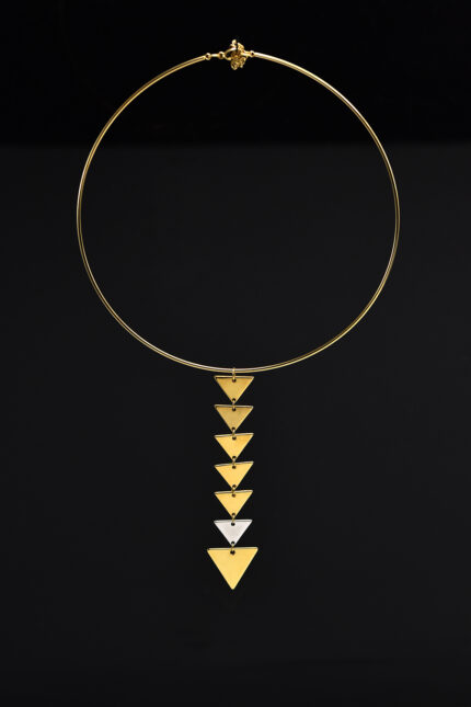 Κολιέ Γυναικείο Κολιέ λαιμαριά χρυσή με τρίγωνα γεωμετρικά στοιχεία Eleven K Jewelry