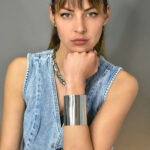 Necklaces Short Statement Necklace with Two-Tone Chain Eleven K Jewelry