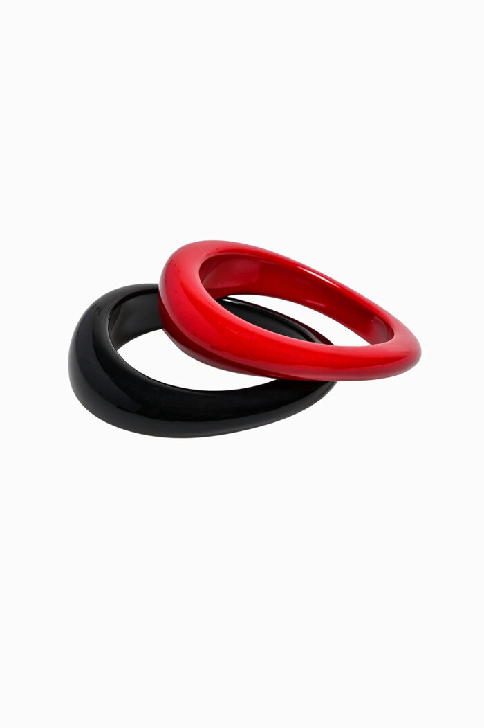 Eleven K Limited Edition -The Resin Collection ENIGMA SCARLET -Βραχιόλι bangle ασύμμετρο με λουστρέ επιφάνεια Eleven K Jewelry