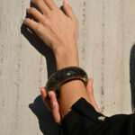 Bracelets BOSSA – Asymmetrical Statement Bracelet in Burgundy Eleven K Jewelry