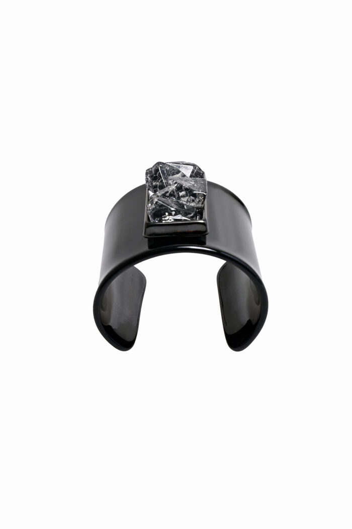 Eleven K Limited Edition -The Resin Collection STARK -Βραχιόλι χειροπέδα cuff φαρδύ με μορφή ακατέργαστου κρυστάλλου Eleven K Jewelry