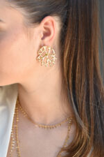 Eleven K -The Summer Edit Collection DOREA – Women’s gold-plated summer statement coral earrings Eleven K Jewelry
