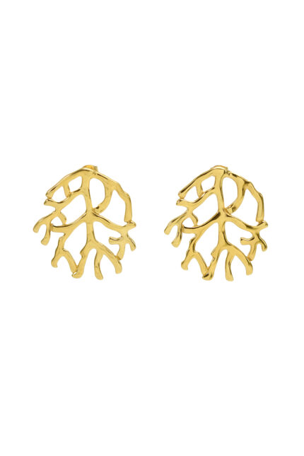 Eleven K -The Summer Edit Collection DOREA – Women’s gold-plated summer statement coral earrings Eleven K Jewelry