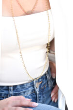 Eleven K -The Summer Edit Collection IRIS – Long Gold-Plated Chain Necklace with Colorful Enamel for Layering Eleven K Jewelry