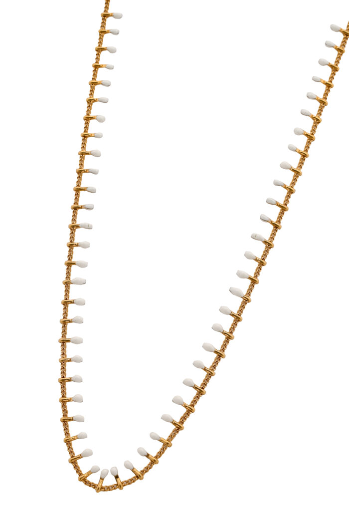 Eleven K -The Summer Edit Collection IRIS – Long Gold-Plated Chain Necklace with Colorful Enamel for Layering Eleven K Jewelry