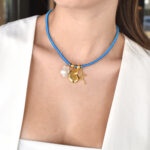 Earrings KAIA – Asymmetrical Dangle Earrings with Shells and Pearls Eleven K Jewelry