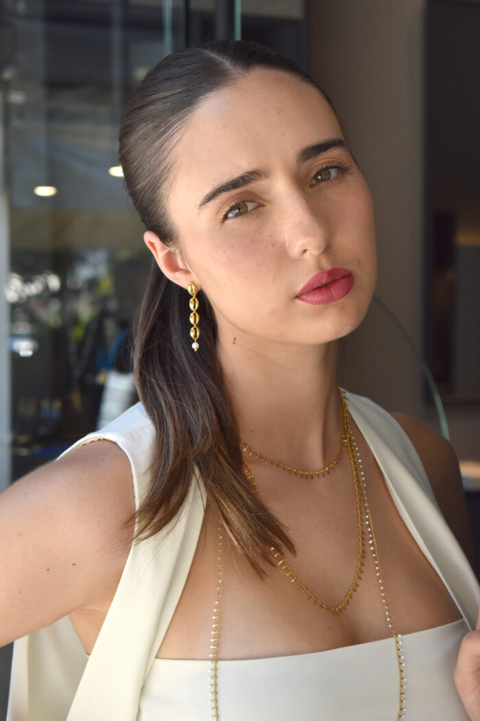 Eleven K -The Summer Edit Collection KAIA – Κρεμαστά Σκουλαρίκια Ασύμμετρα με Κοχύλια και Μαργαριτάρια Eleven K Jewelry
