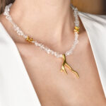 Earrings KAIA – Asymmetrical Dangle Earrings with Shells and Pearls Eleven K Jewelry