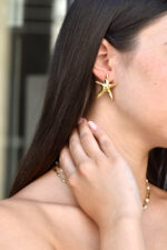 Earrings SELIA – Large Gold-Plated Starfish Earrings Eleven K Jewelry