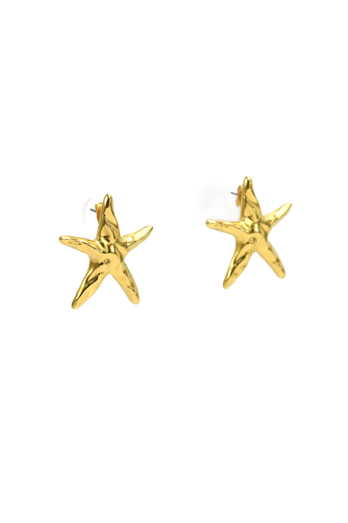 Earrings SELIA – Large Gold-Plated Starfish Earrings Eleven K Jewelry