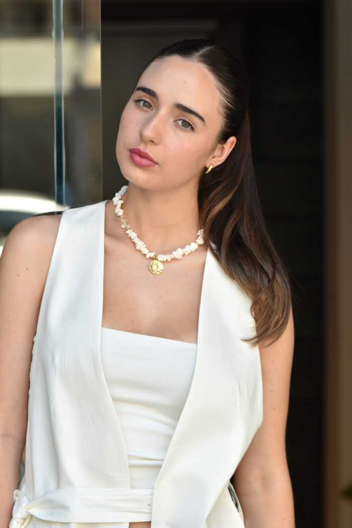 Eleven K -The Summer Edit Collection THALASSA – Κολιέ με πέτρες κοχύλι κι επίχρυσο δίσκο Eleven K Jewelry
