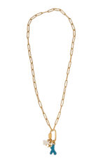 Eleven K -The Summer Edit Collection ZENYA – Gold Chain Necklace with Enamel Sea Charms & Natural Stone Eleven K Jewelry