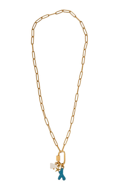 Necklaces Necklace with Gold Chain and Padlock Eleven K Jewelry