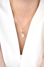 Eleven K -The Summer Edit Collection ZENYA – Gold Chain Necklace with Enamel Sea Charms & Natural Stone Eleven K Jewelry