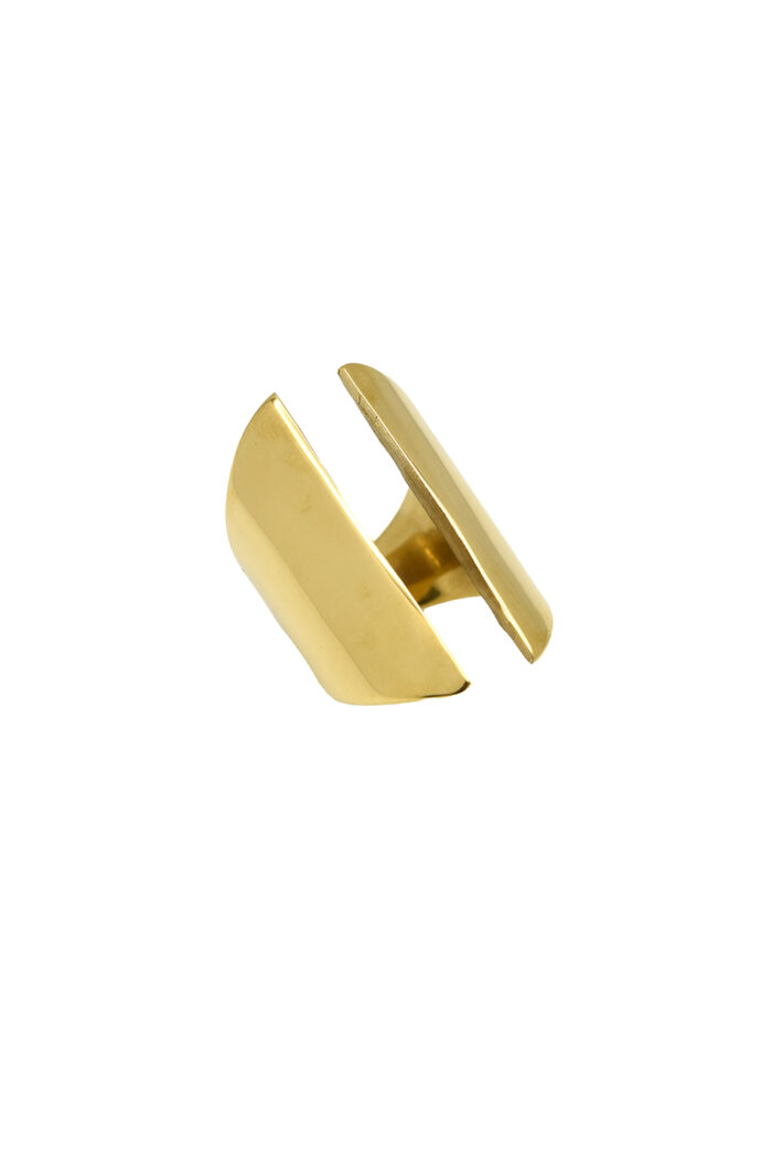 Rings Wide Gold-Plated Stainless Steel Ring Eleven K Jewelry