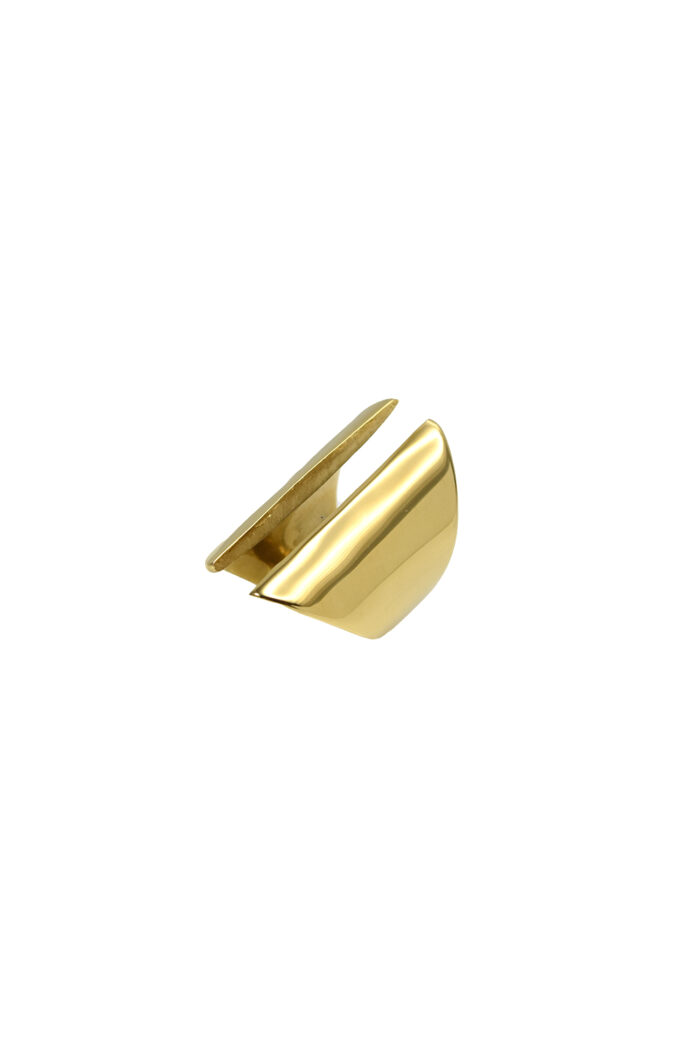 Rings Wide Gold-Plated Stainless Steel Ring Eleven K Jewelry