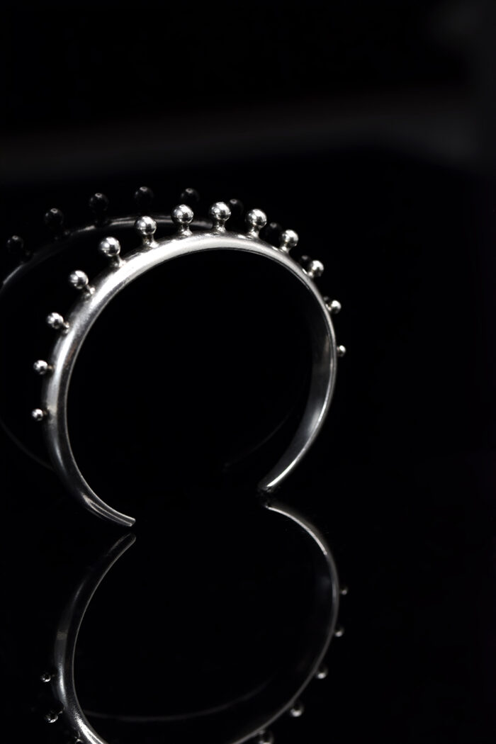 Bracelets Silver-Plated Spike Cuff Bracelet Eleven K Jewelry