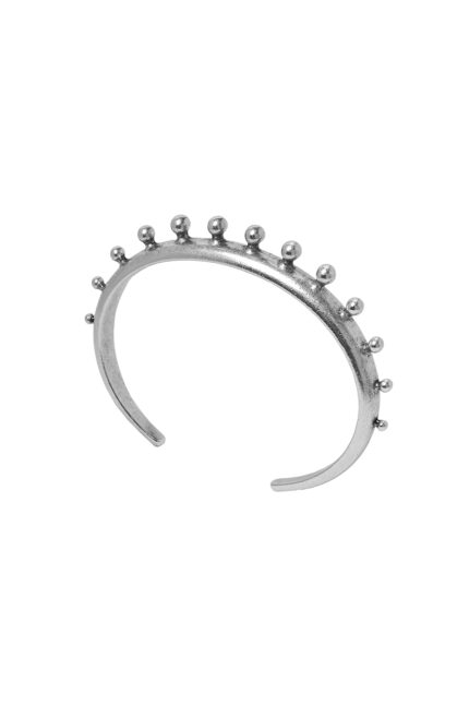 Bracelets Silver-Plated Spike Cuff Bracelet Eleven K Jewelry