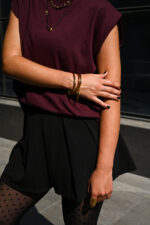 Bracelets AUREA – Triple Gold-Plated Bangle Bracelet with Horn Charm Eleven K Jewelry