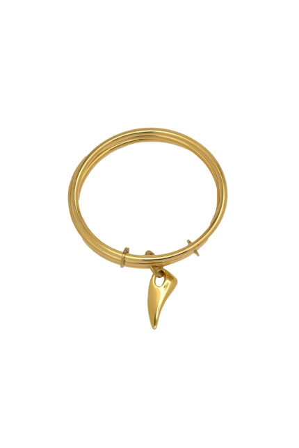 Bracelets AUREA – Triple Gold-Plated Bangle Bracelet with Horn Charm Eleven K Jewelry