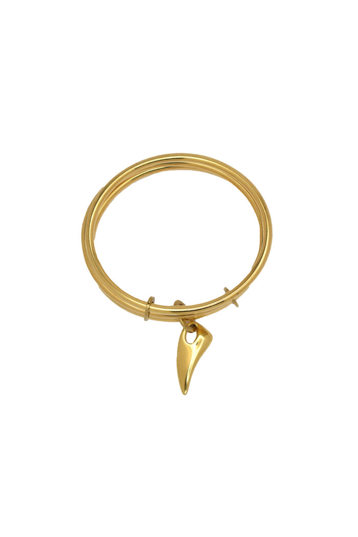 Bracelets AUREA – Triple Gold-Plated Bangle Bracelet with Horn Charm Eleven K Jewelry