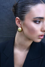 Earrings DOME -Polished Gold Bull Stud Earrings Eleven K Jewelry