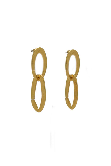 Earrings ORELLE -Hammered Gold-Plated Double Hoop Earrings Eleven K Jewelry